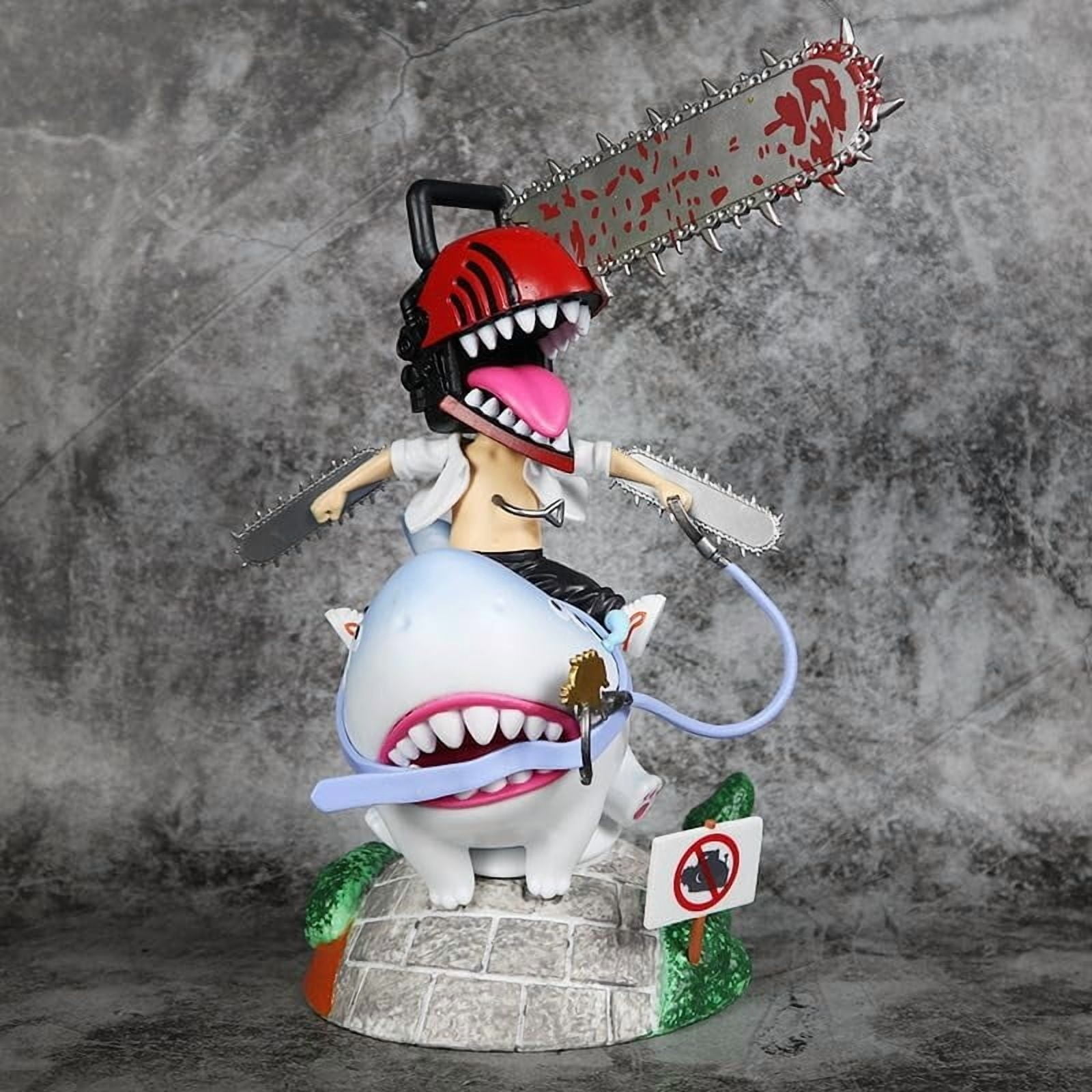 Chainsaw Man Figure, Fighting Shark Chainsaw Man Figurine 24cm/9.8inch Handmade PVC Anime Model Statue Collectible Craft Gift