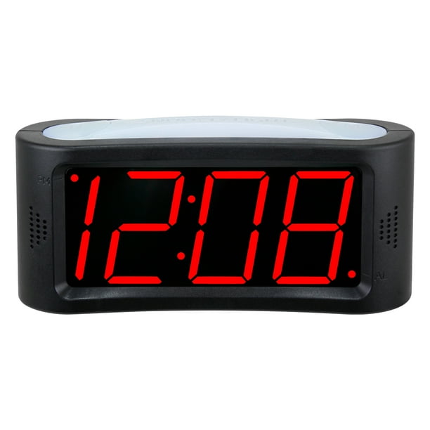 Mainstays Digital Alarm Clock with Jumbo Nightlight, 1.8" Red LED