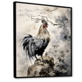 thumbnail image 2 of Designart "Rooster Sumi Asian Painting I" Asian Floater Framed Canvas Wall Art, 2 of 7