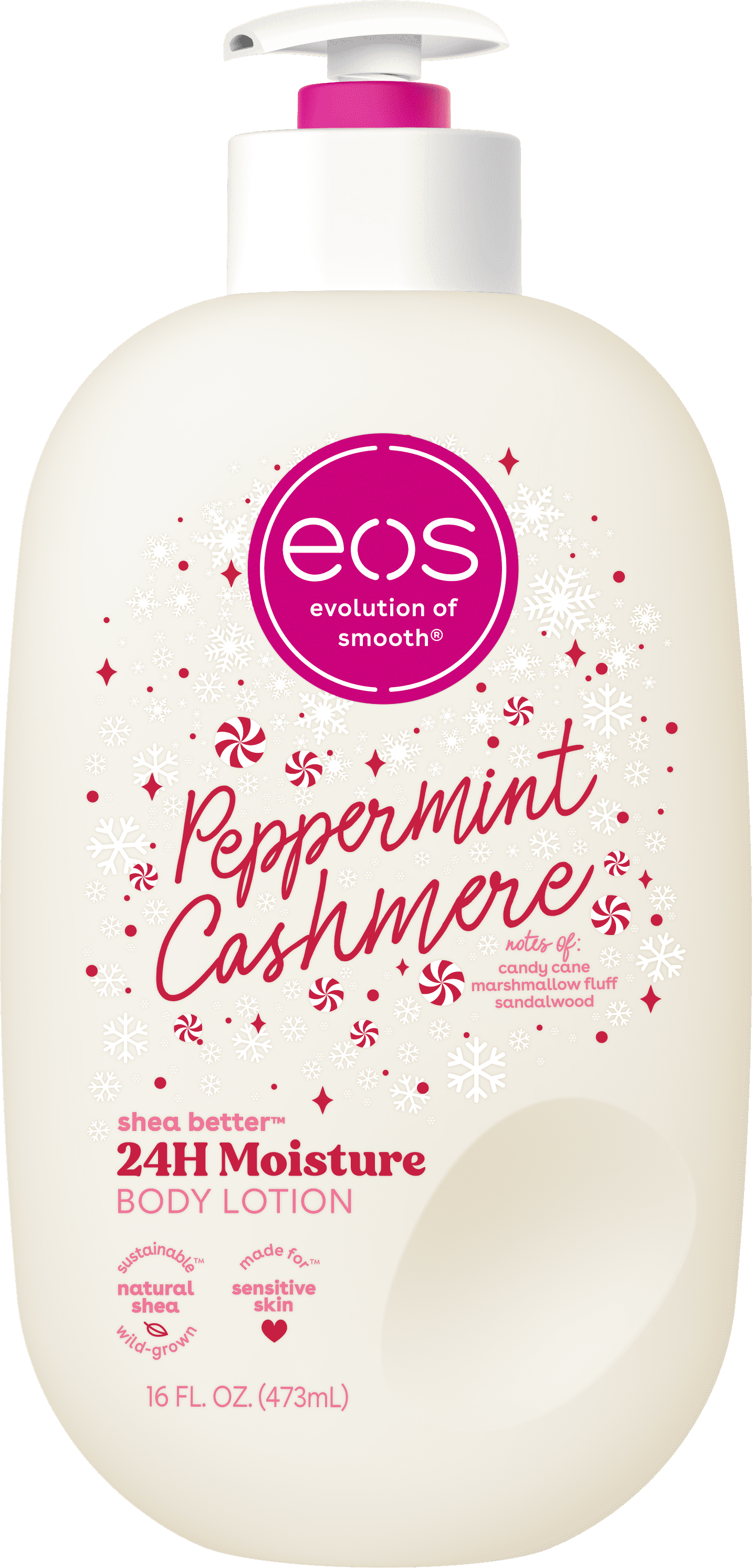 eos Shea Better 24H Moisture Body Lotion, Cocoa Cashmere + Peppermint Cashmere + Caramel Cashmere, 16oz