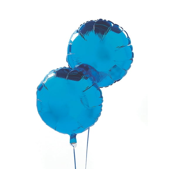 Blue Round Mylar Balloon (2Pc) - Party Decor - 2 Pieces