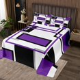 thumbnail image 2 of Erosebridal Futuristic Abstract Bedspread Sets Queen Size, Geometric Ombre Bed Quilt, Chic Square Decor, 2 of 5