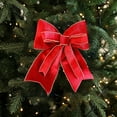 thumbnail image 2 of Cheapark Christmas Plush Bow Decoration - Versatile Tree Wreath & Outdoor Door Accent, Soft Festive Prop for Party Atmospheres, Home Indoor/Outdoor Holiday Decor, 2 of 6