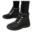 thumbnail image 2 of nsendm Female Shoes Adult Womens Snow Boots Size 8 1/2 Wide Snow Round Velvet Lace Up Men Boots Plus Sport Toe Flat Size 6 Womens Snow Boots Black 8, 2 of 7