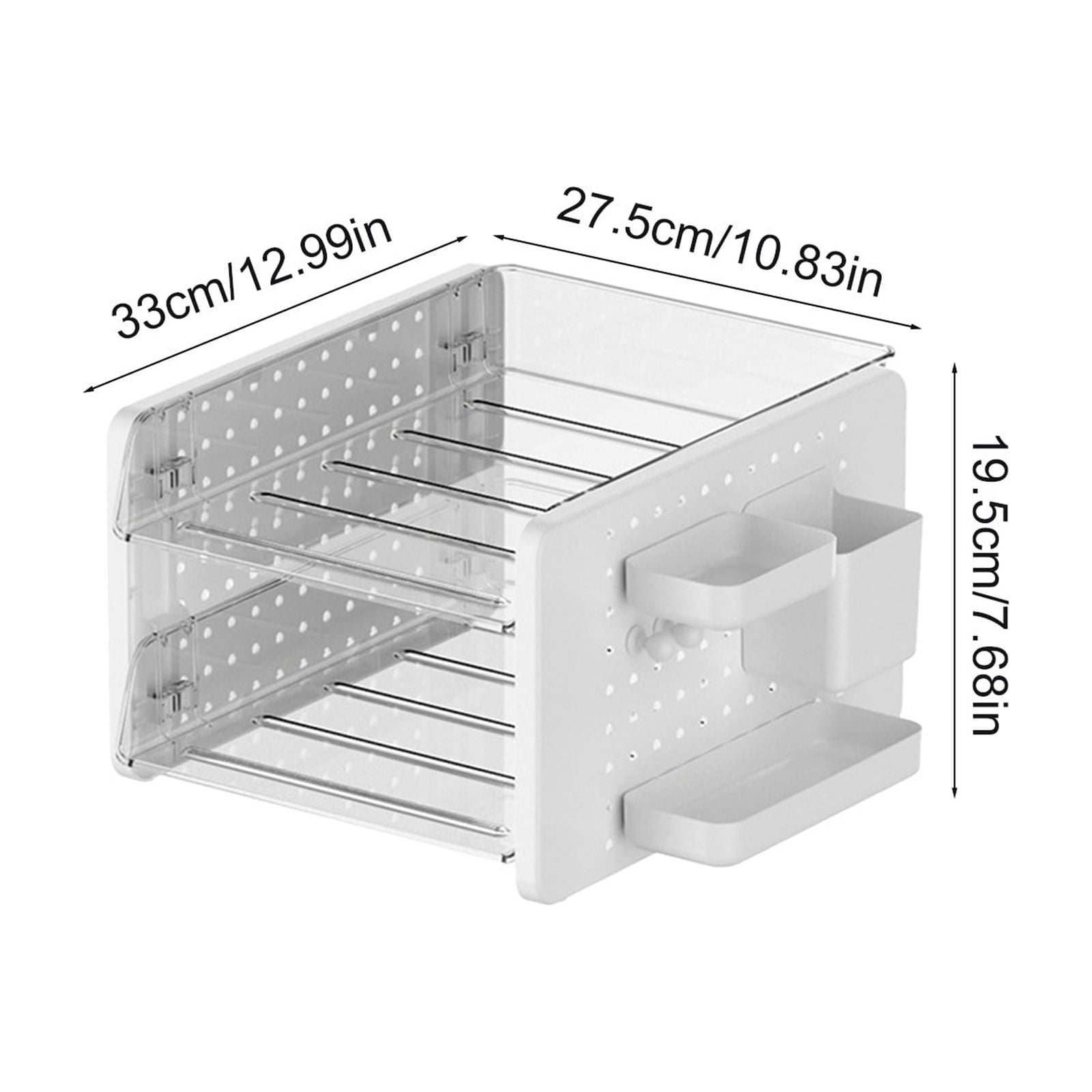 Homenest Desk Organizer, Pegboard Storage Organizer with Multi Tier Shelves, Office Desk Organizer and Vanity Storage for Stationery, Cosmetics, Documents, Black