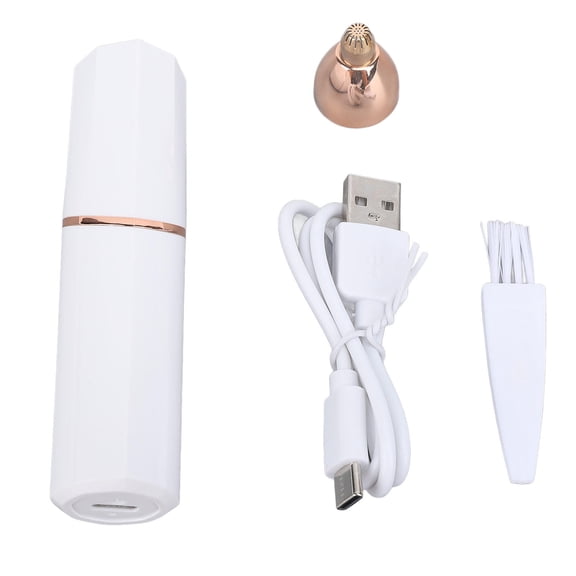 BOKYAN Compact Travel Electric Facial Epilator with LED Light, Dual Rotating Blades, USB Rechargeable, Smooth Hair Removal for Men & Women