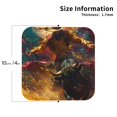 thumbnail image 3 of Pofeuu Colorful Bull Western Man Print Leather Coasters Set of 6, Round Cups Mugs Mat Pad for Home Kitchen Heat Resistant Drink Coasters,Square, 3 of 7