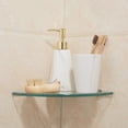 thumbnail image 3 of 2 estantes de vidrio para baño, estante esquinero triangular, soporte de pared para esquina de baño, organizador de almacenamiento, 3 of 7