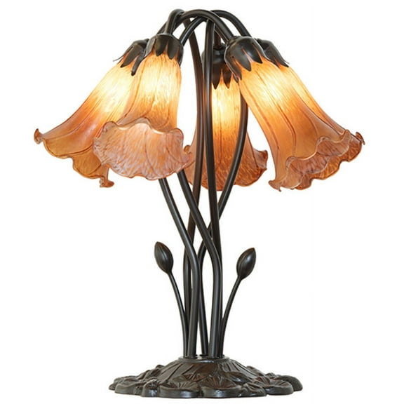 Meyda Tiffany 262218 Tiffany Pond Lily 5 Light 16" Tall Buffet Table Lamp - MultiColor