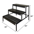 thumbnail image 4 of 3-Tier Straight Plant Stand – Black Powder-Coated Steel, Indoor & Outdoor Decorative Display Shelf, 4 of 5