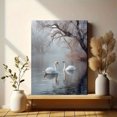 thumbnail image 6 of Misty Winter Lake Swans Canvas Print, Tranquil Nature Wall Art for Living Room Bedroom Dining Room Office Hallway Hotel Cafe Decor, 6 of 8