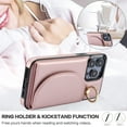 thumbnail image 3 of for iPhone 14 Plus Wallet Case with Card Holder Women Men, Flip PU Leather Kickstand Shockproof Protective Phone Cover Magnetic Clasp 360 Rotation Ring Stand for iPhone 14 Plus, Rosegold, 3 of 6