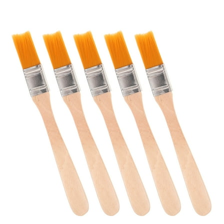 WHAMVOX 5Pcs Small Paint Brushes Flat Tip Round Acrylic Paint Brushes for Kids Classroom Acrylic Watercolor Canvas Face Painting Touch Up Assorted Color