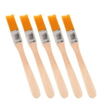 WHAMVOX 5Pcs Small Paint Brushes Flat Tip Round Acrylic Paint Brushes for Kids Classroom Acrylic Watercolor Canvas Face Painting Touch Up Assorted Color