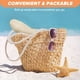 thumbnail image 4 of 52-54cm circunferencia del sombrero borde de la hierba rota para niños sombrero de paja de verano salida superior plana sombrero de sol perla arco sombrilla sombrero de playa, Beige, 4 of 5