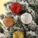 thumbnail image 2 of 6 adornos para árbol de Navidad de 6 cm con diseño hueco y purpurina, bolas de Navidad, colgantes para árbol de Navidad, decoraciones para fiestas y hogar, Año Nuevo 2025, 2 of 5