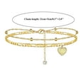thumbnail image 2 of Stylish Heart Layer Anklet for Women Double Initial Letters Chain Jewelry Foot Accessory for Everyday Wear and, 2 of 4