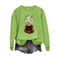 thumbnail image 4 of Inverlee Women's Cauldron Pumpkin Ghost And Bat Graphic Crewneck Sweatshirt Spooky Season Womens Everyday Halloween Themed Sweatshirt Mint Green S-XXL, 4 of 5