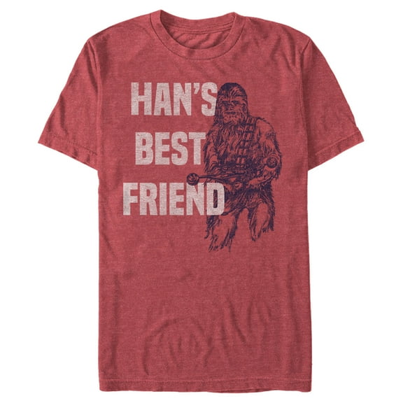 Men's Star Wars Han's Best Friend Chewbacca  Graphic Tee Red Heather Large