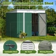 thumbnail image 2 of Devoko Patio Storage Shed with Lockable Door Metal Outdoor Tool Storage Shed, 8' x 6', Green, 2 of 7