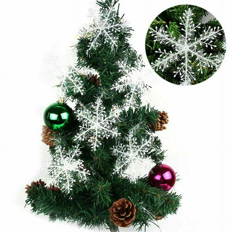 Fdelink Pendnt Christmas Decorations Snowflakes Plastic Snowflakes Holiday  Decorations Window Accessories*12pcs Hangs 