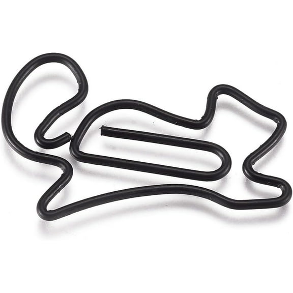 50Pcs Black Squirrel Shape Iron Paperclips 21x34x1mm Funny Bookmark Marking Clips Tiny Metal Paper Clamps for Paper Clamps Document Note Sorting Organizing Paperclips