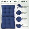 thumbnail image 3 of Pakunoda Chairs Cushions 42" X 21" Tufted Non Slip Pad Seat and Seatback 4 Set Cushion with Ties for Patio Outdoor & Indoor Rocking Chair, Blue, 3 of 8