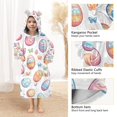 thumbnail image 3 of FORMRS Wearable Blanket Hoodie with Sleeves for Kids Cozy Flannel Sweatshirt, Pastel Easter Pattern, 3 of 7