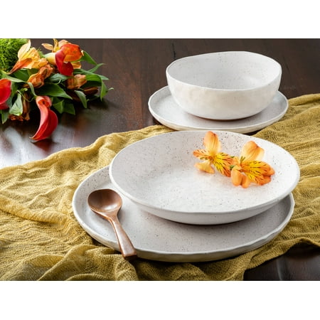 

YLP Kaya Teracotta Dinnerware Set 16-Piece Set White