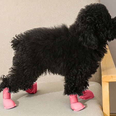 Silicone Dog Shoes Dog Boots For Small Dogs 4pcs Soft Adjustable Snow Boots Medium Dog Booties Paw Protector For Outdoor Walking Indoor Hard Floors Slip