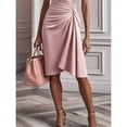 thumbnail image 2 of Women's V-Neck Long Sleeve Ruched Wrap Midi Dress, 2 of 4