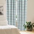 thumbnail image 2 of Ambesonne Stripes Curtains, Vintage Line Design, Pair of 28"x63", Pale Blue and Black, 2 of 5