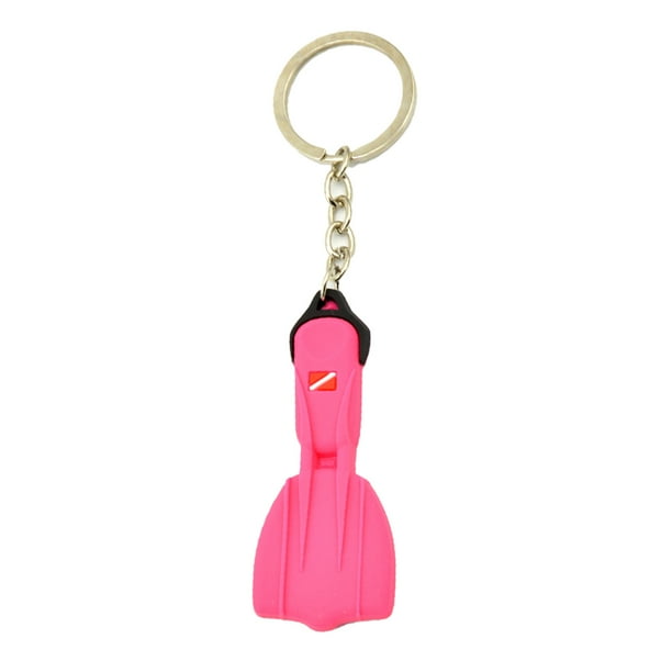 Yuarrent Llavero Mini aletas de buceo diseño mar barco surf accesorios  colgantes colgantes silicona regalo llavero ornamento para monedero rosa  Type1