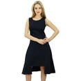 thumbnail image 2 of Bimba Women's A-Symmetrical Dress Round Neck Sleeveless Formal Casual Dress, 2 of 9