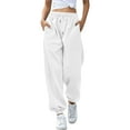 thumbnail image 2 of Pantalones Deportivos Holgados de Cintura Alta para Mujer, para Correr, Deportivos, de Entrenamiento, con Bolsillos L, 2 of 6