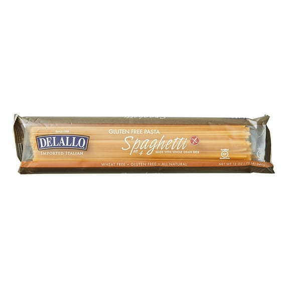 Delallo Whole Grain Rice Spaghetti 12 oz (Pack of 12)