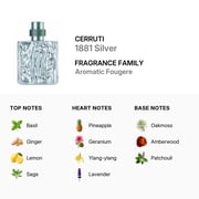 Cerruti Men's 1881 Silver EDT Spray 3.4 oz Fragrances 5050456523726