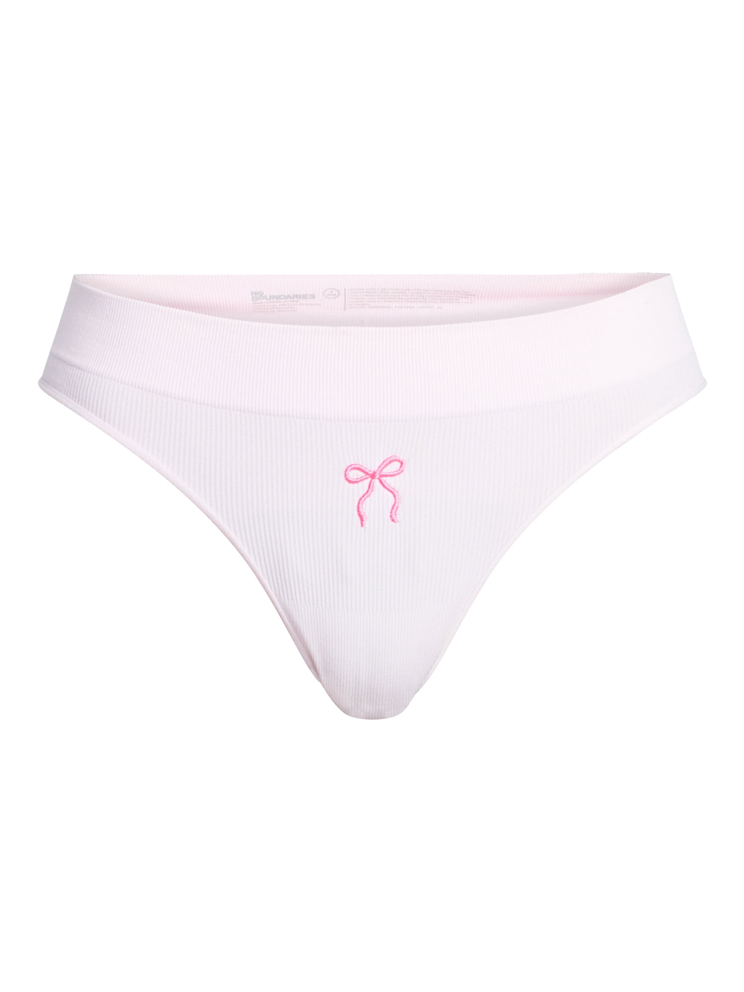 No Boundaries Seamless Ribbed Thong Panties, 3-Pack, Women's XS-XXXL