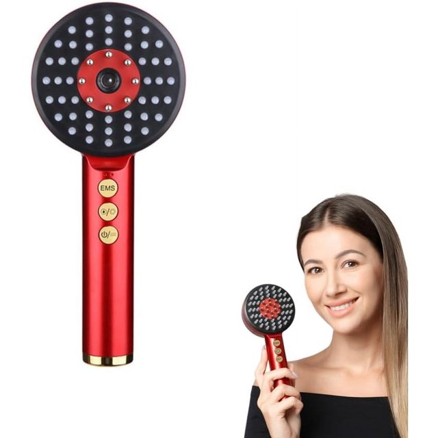 peine anticaída del cabello, cepillo masajeador de vibración multifuncional para el cuero cabelludo, luz infrarroja de 630 nm que alivia el cuero cabelludo (blanco)