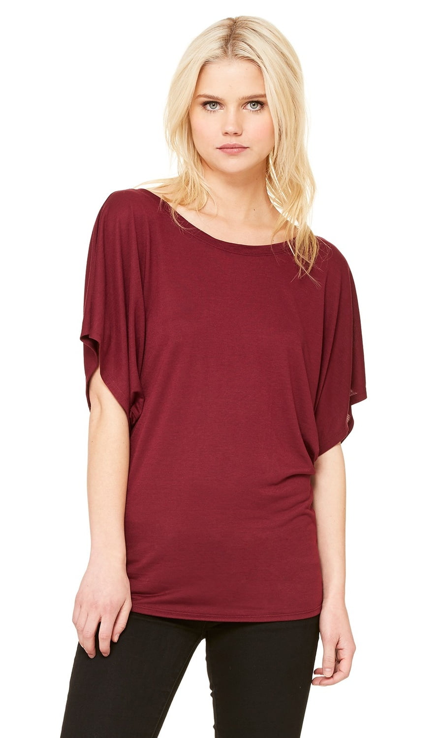 BELLA+CANVAS - The Bella + Canvas Ladies Flowy Draped Sleeve Dolman T ...