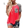 thumbnail image 2 of Qarigey Camiseta de mujer Blusa de cuello Blusa Estampado Estampado Top de manga corta Prendas para la parte del cuerpo Rojo L Qarigey AP003189-09, 2 of 3