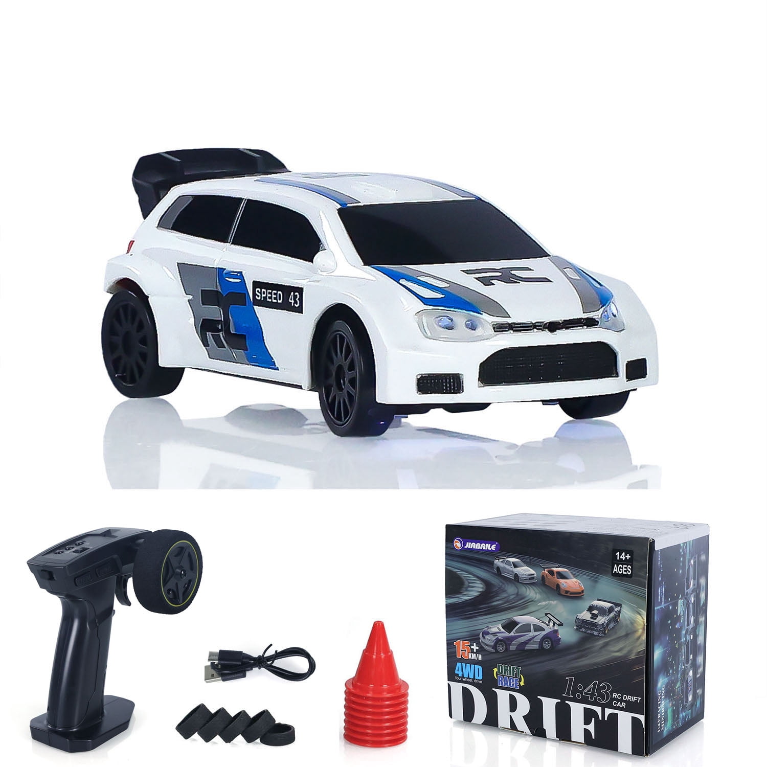 2.4G 1/43 High Speed Radio Controlled Racing Car RC Drift Vehicle 4WD RTR Mini Model Toy Radio Battery for Children Gifts