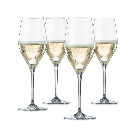 Spiegelau Prosecco Wine Glasses, Set of 4, European-Made Lead-Free Crystal, Classic Stemmed, Dishwasher Safe, Professional Quality Wine Glass Gift Set, 9.1 oz