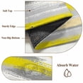 thumbnail image 6 of 5ft Round Rug, Yellow Gray Stripes Non-Skid Rubber Backing Large Area Rugs - Living Room Bedroom Home Office, Watercolor Modern Abstract Minimalist Indoor Floor Mat Carpets Washable Rug, 6 of 9