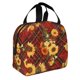 thumbnail image 2 of Easygdp Red Plaid Sunflower Bolsa Térmica Premium - Tela Oxford Impermeable, Gran Capacidad, Bolsillo Frontal, Unisex para Trabajo, Escuela, Actividades al Aire Libre y Picnics, 2 of 8