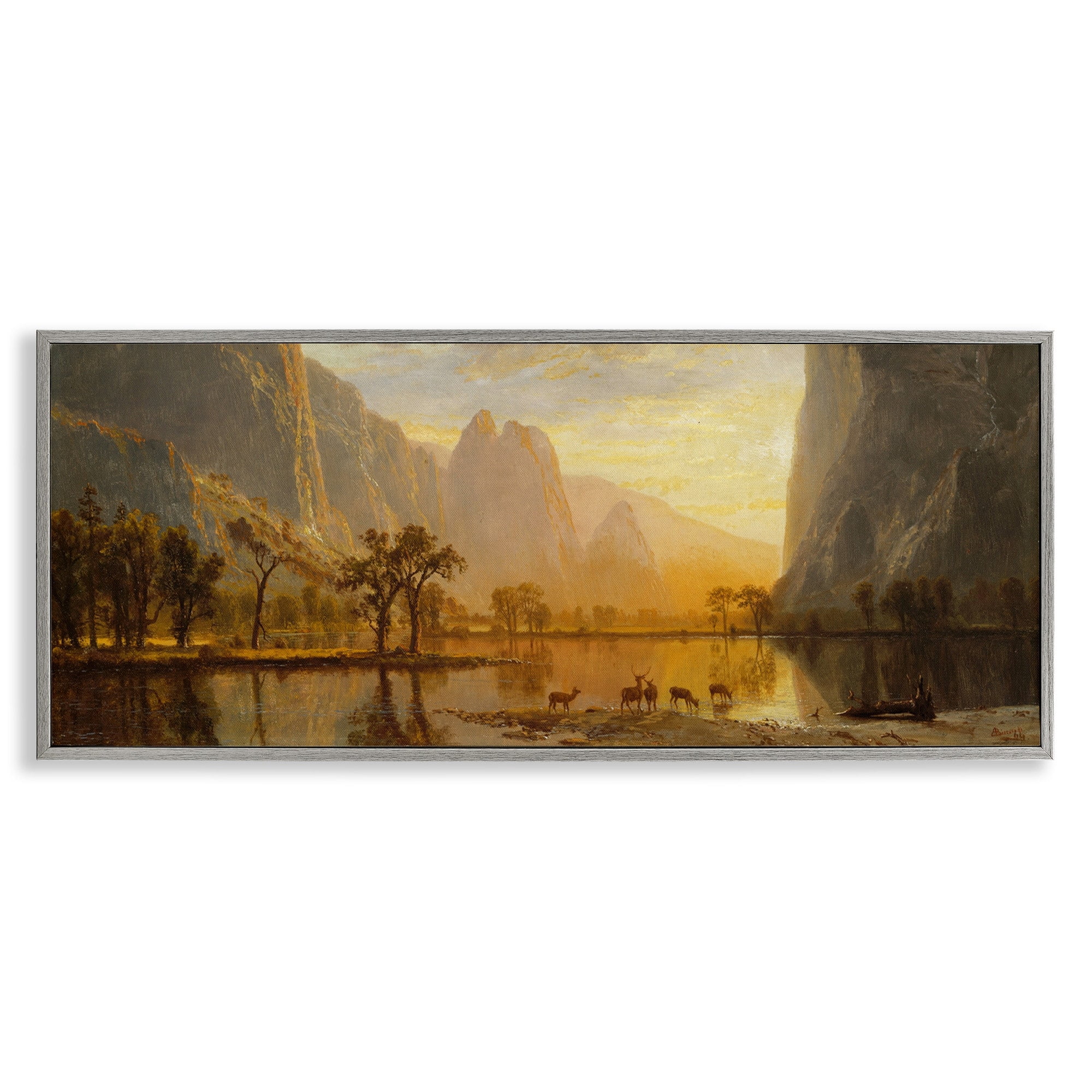 Stupell Industries Valley of the Yosemite Albert Bierstadt Painting Painting Gray Framed Art Print Wall Art, Design by one1000paintings