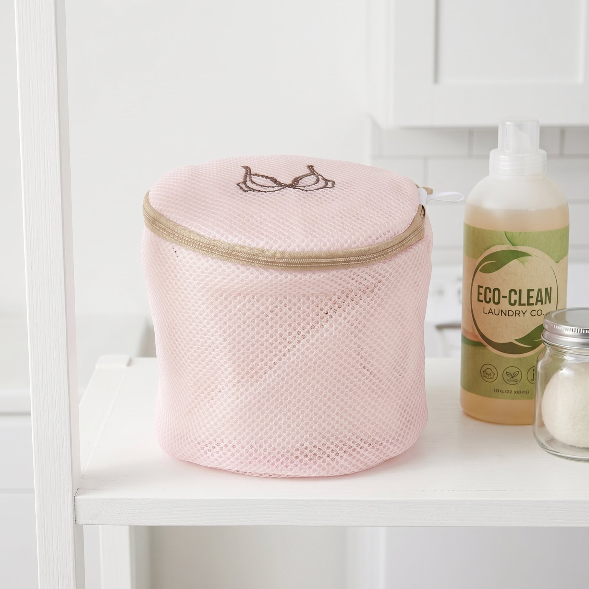 Unique Bargains 6Pcs Durable Mesh Zipper Closure Laundry Bags Pink