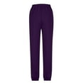 thumbnail image 4 of CQONEPT Womens Fleece Sweatpants Drawstring Tapered Jogger Pant Elastic Waisted Workouts Fall Winter Trousers with Pockets Purple M, 4 of 5