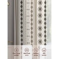 thumbnail image 6 of Bohemia Geometric Sheer Curtains 2 Panels Set Beige Brown Stripes Diamond Ethnic Style Sheer Window Curtains Light Filtering Rod Pocket Voile Drapes for Bedroom Living Room 52"x45", 6 of 8