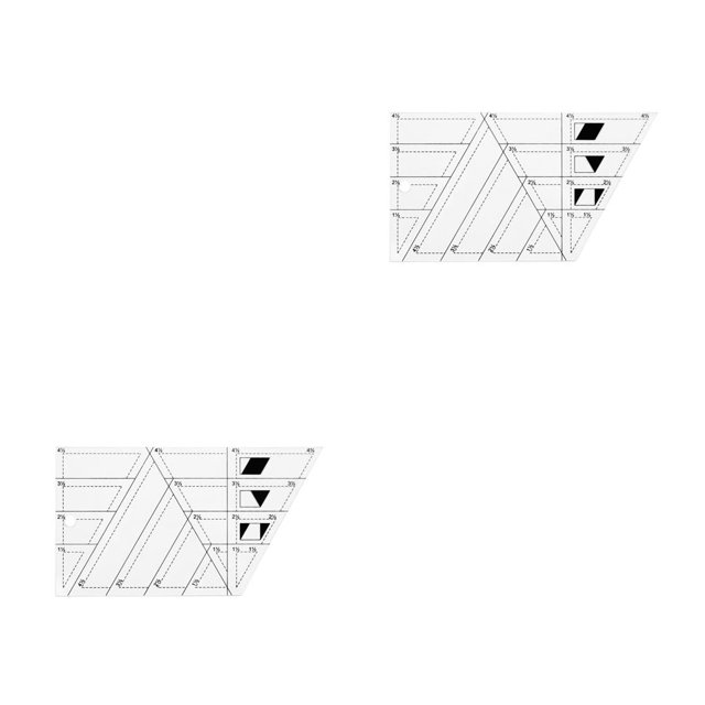 Transemion Transparent Acrylic Rulers 45 Degree Diamonds Ruler Craft Quilting Ruler Cutting Rulers DIY Handmade Tailor Supplies Ladder ruler 2Set